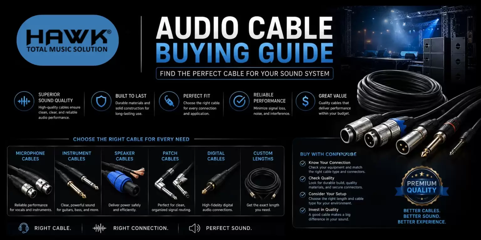 Audio cable buying guide showing professional audio cables and connectors
