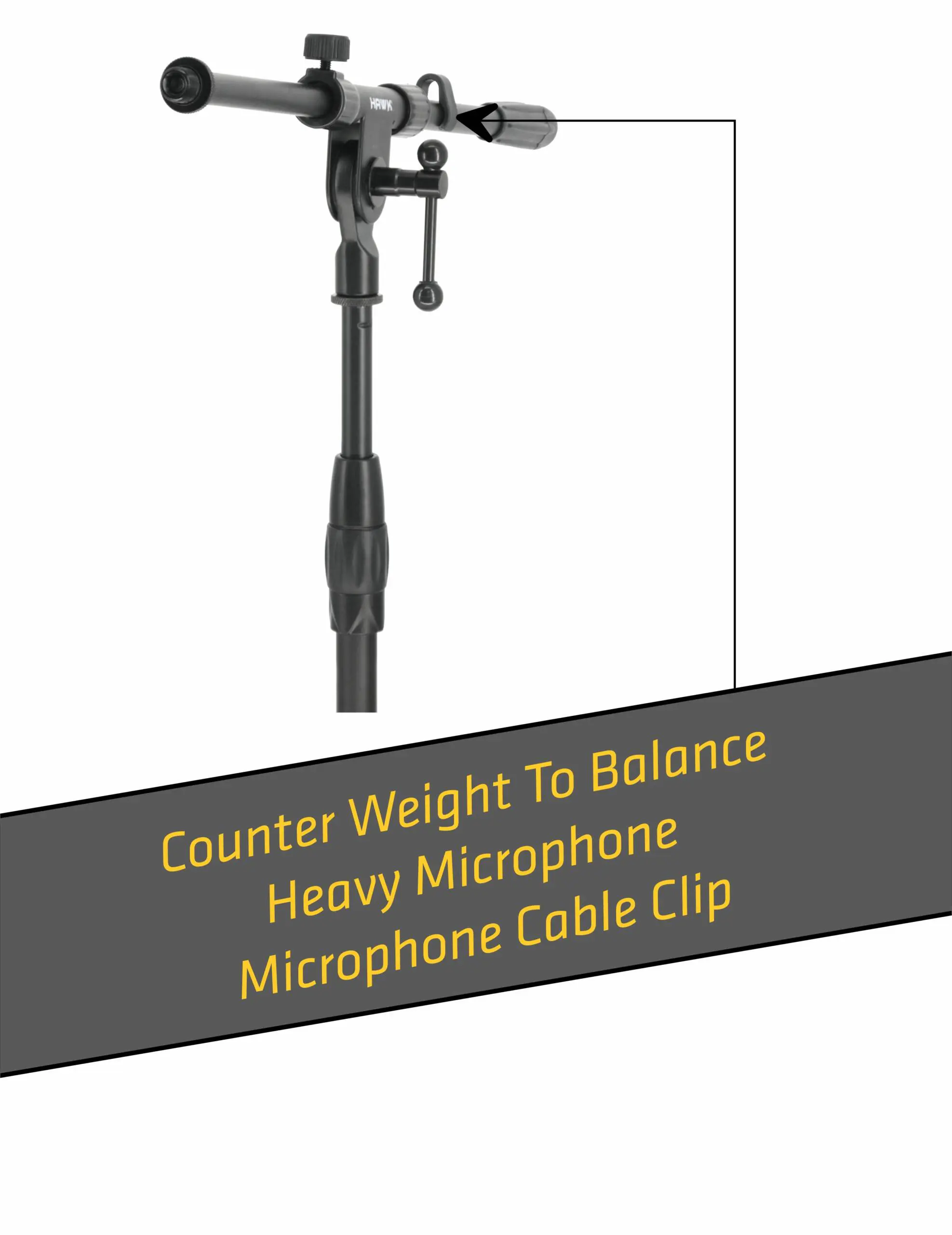 Hawk Promax MS 50 short microphone stand with tripod base and non-slip rubber feet