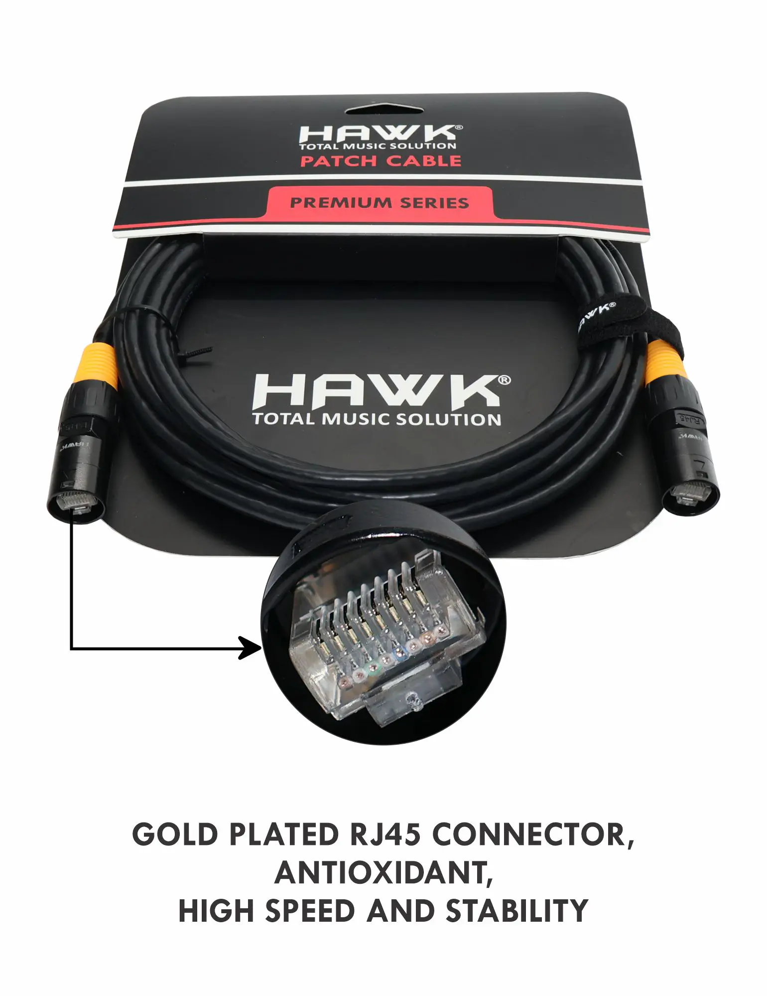 HSBRJ45LU05 CAT6 RJ45 Cable With Black Hawk Shell 5M