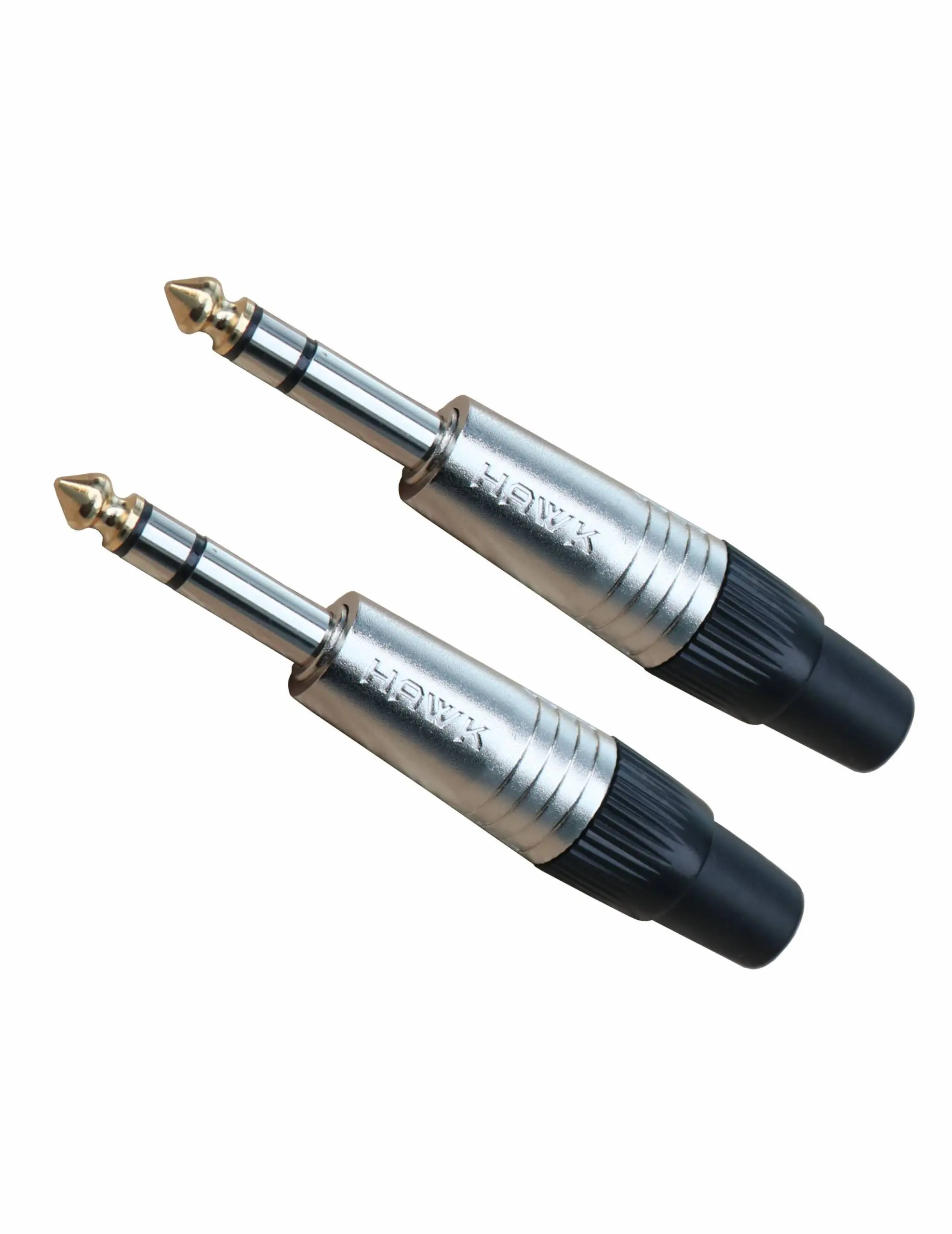 Hawk HSTM-SG 1/4" TRS Male Connector (Pair) (Gold Tip)