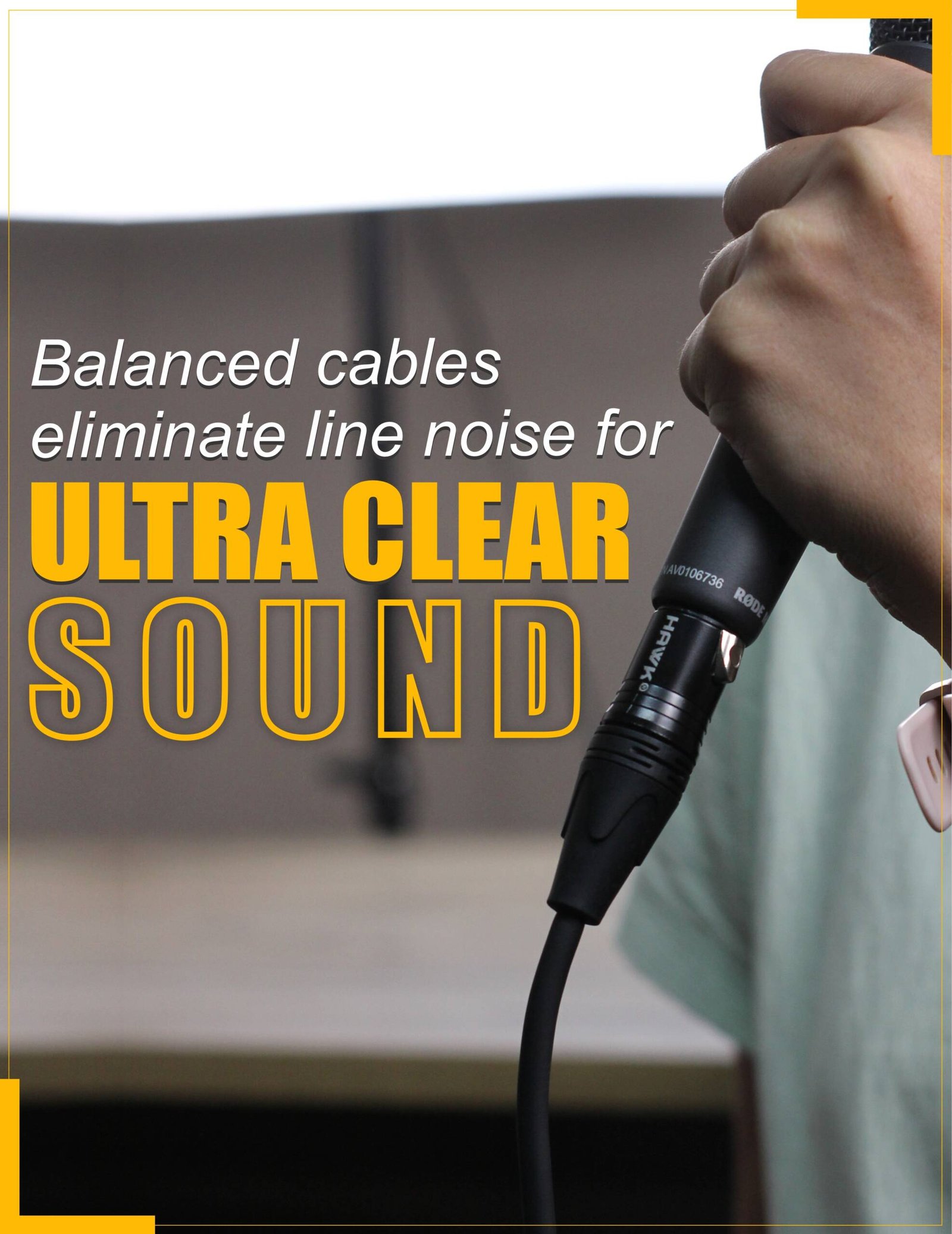 Hawk SXFG-005 Gold Series XLR male to XLR female balanced cable, 1.5 meter