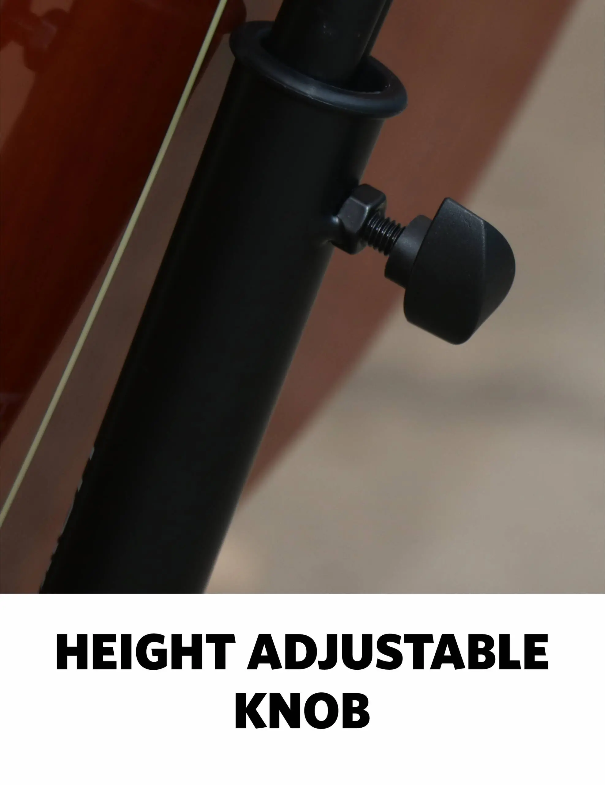 Hawk HGS002 height-adjustable guitar stand with security strap and non-slip feet