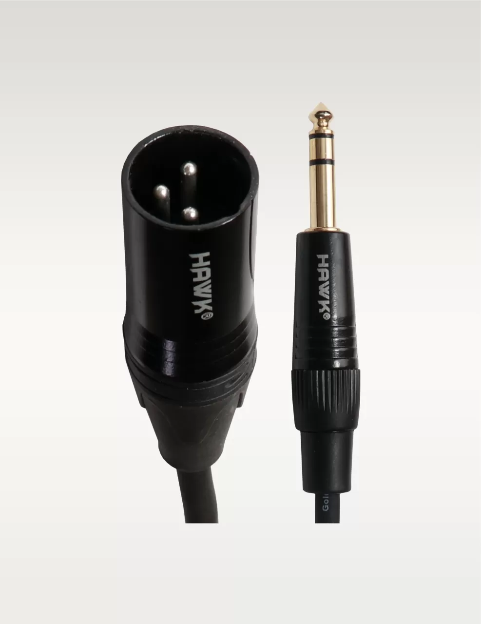 Hawk SXSG010 Gold Series 6.3mm TRS male to XLR male balanced cable, 3 meter, black
