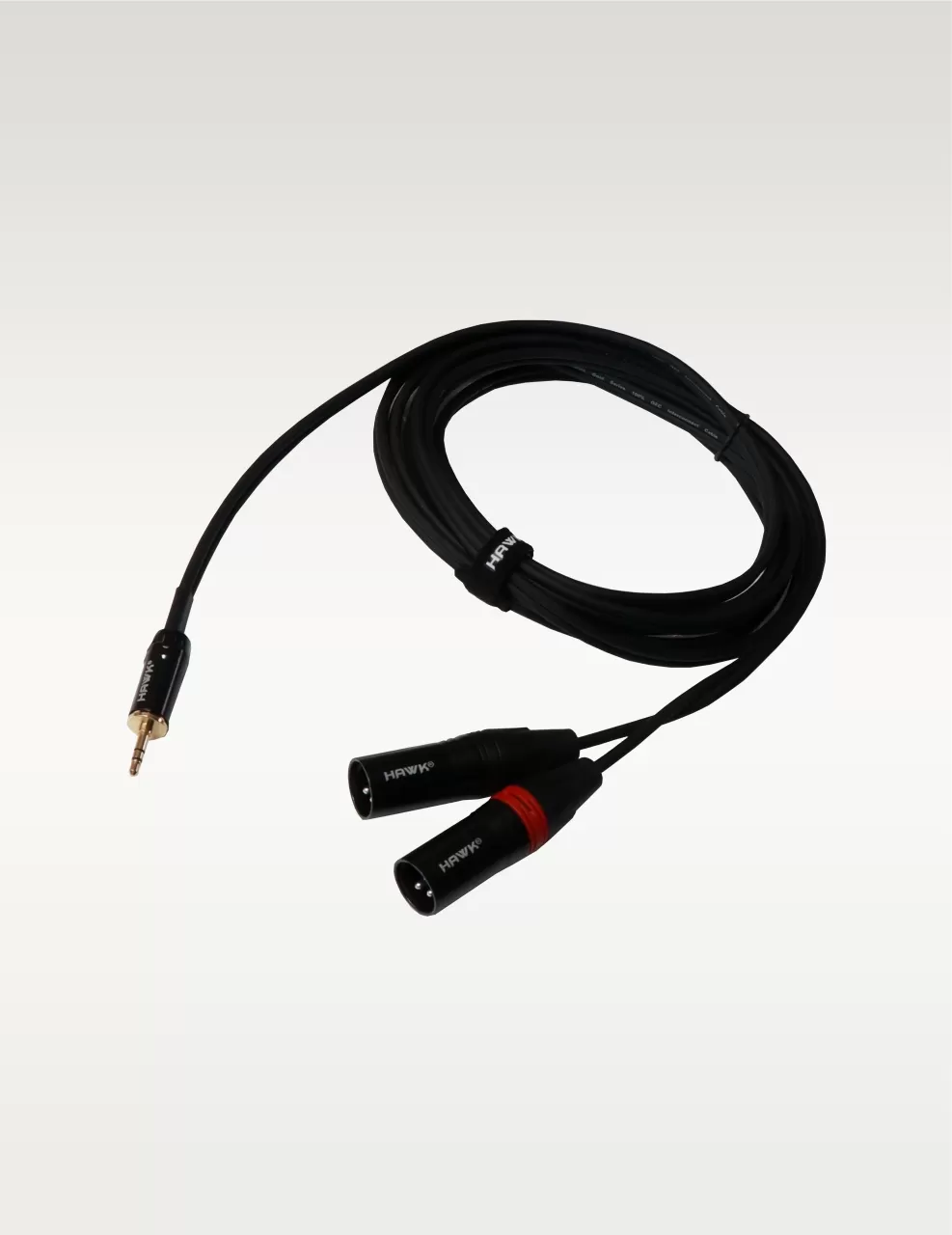 Hawk TMXLU03 Y Cable 3.5 MM Stereo Male to Dual XLR Male -3 Meter