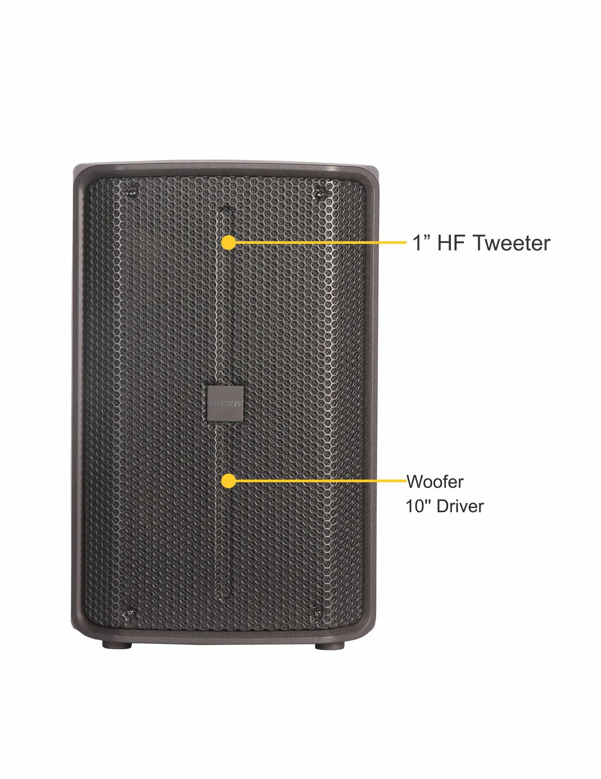 Hawk Pro X-10 10-inch 200W powered loudspeaker with pole mounting and wedge monitor options