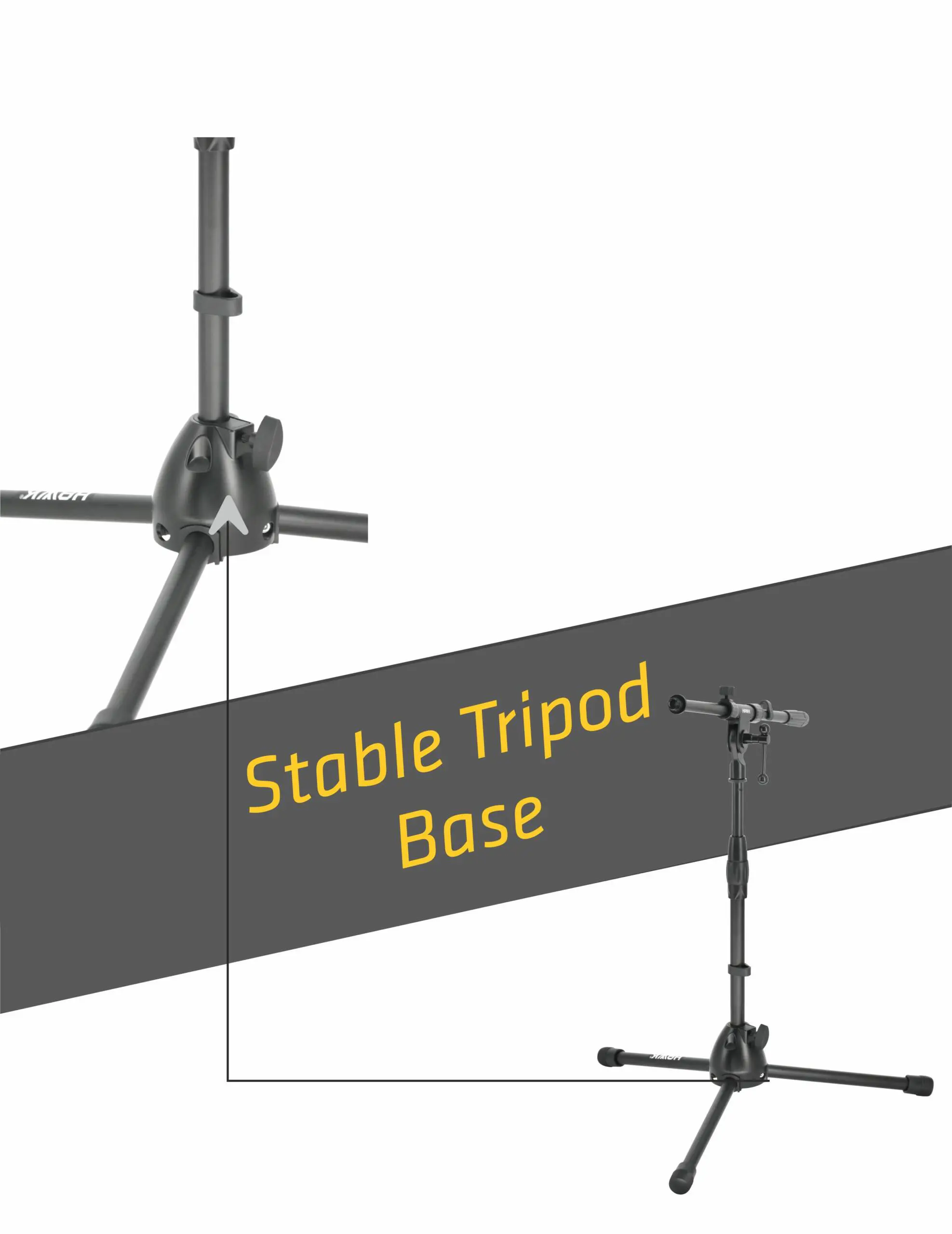 Hawk Promax MS 50 short microphone stand with tripod base and non-slip rubber feet
