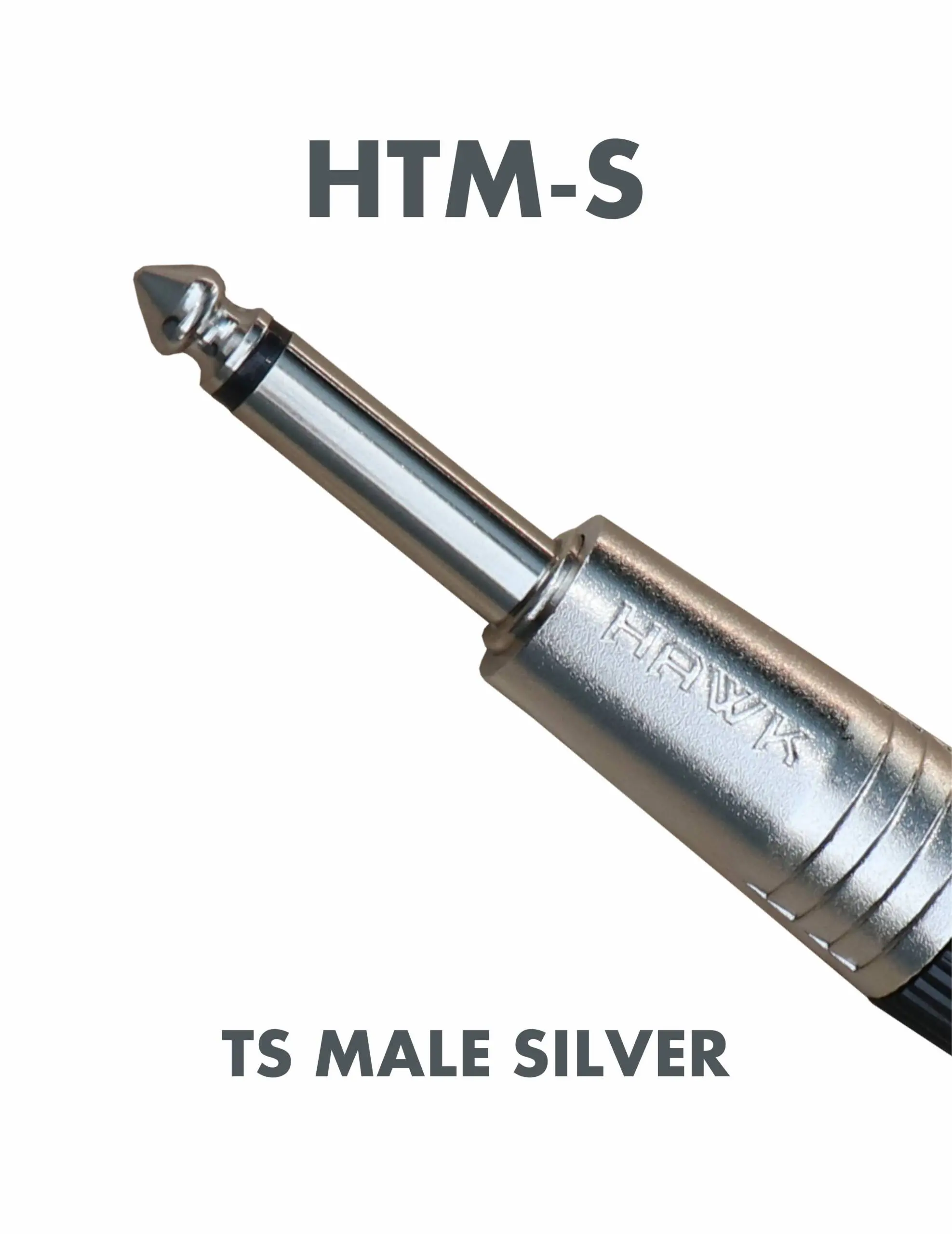 HTM-S 1/4″ TS Male Connector (Pair) (Silver Tip)
