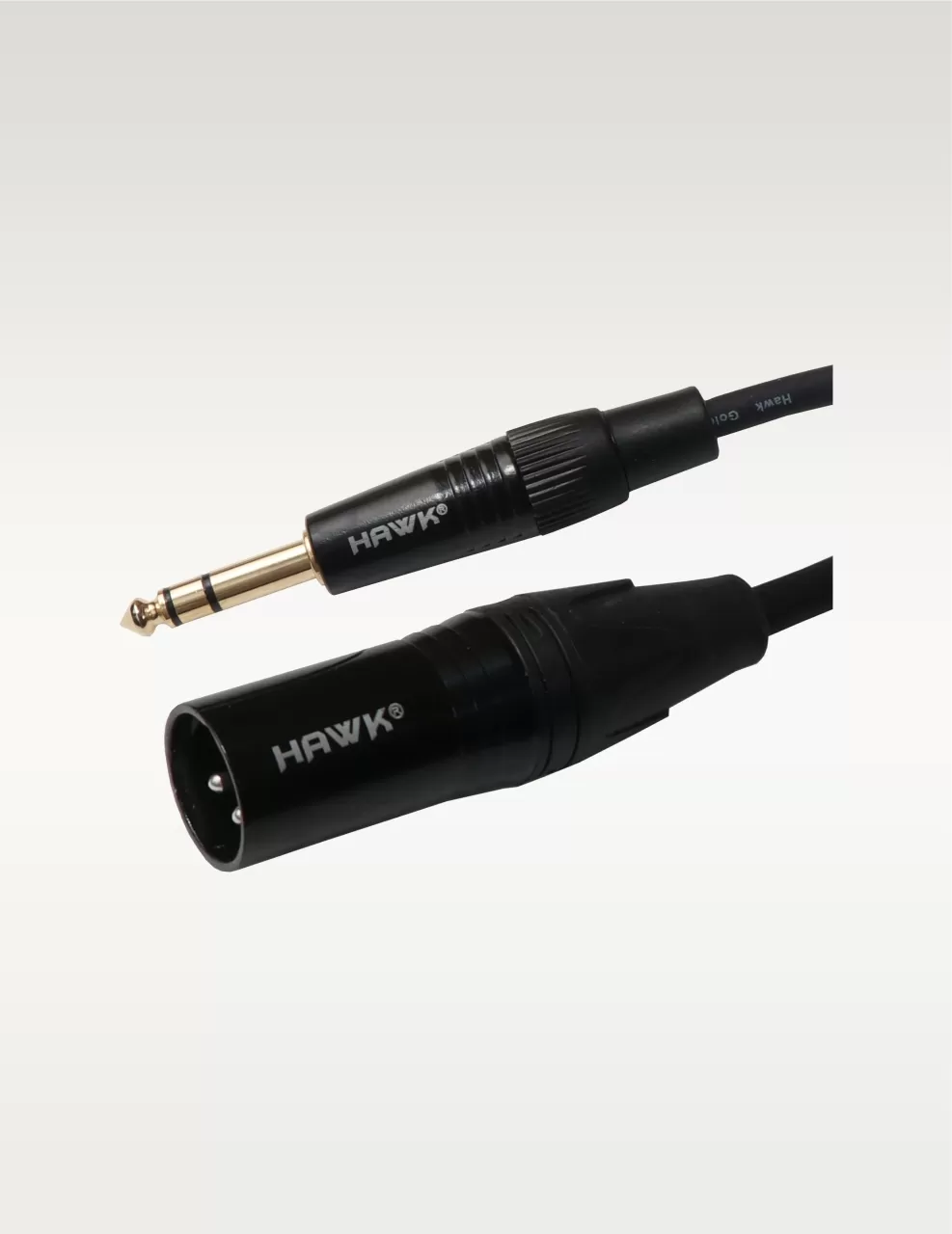 Hawk SXSG010 Gold Series 6.3mm TRS male to XLR male balanced cable, 3 meter, black