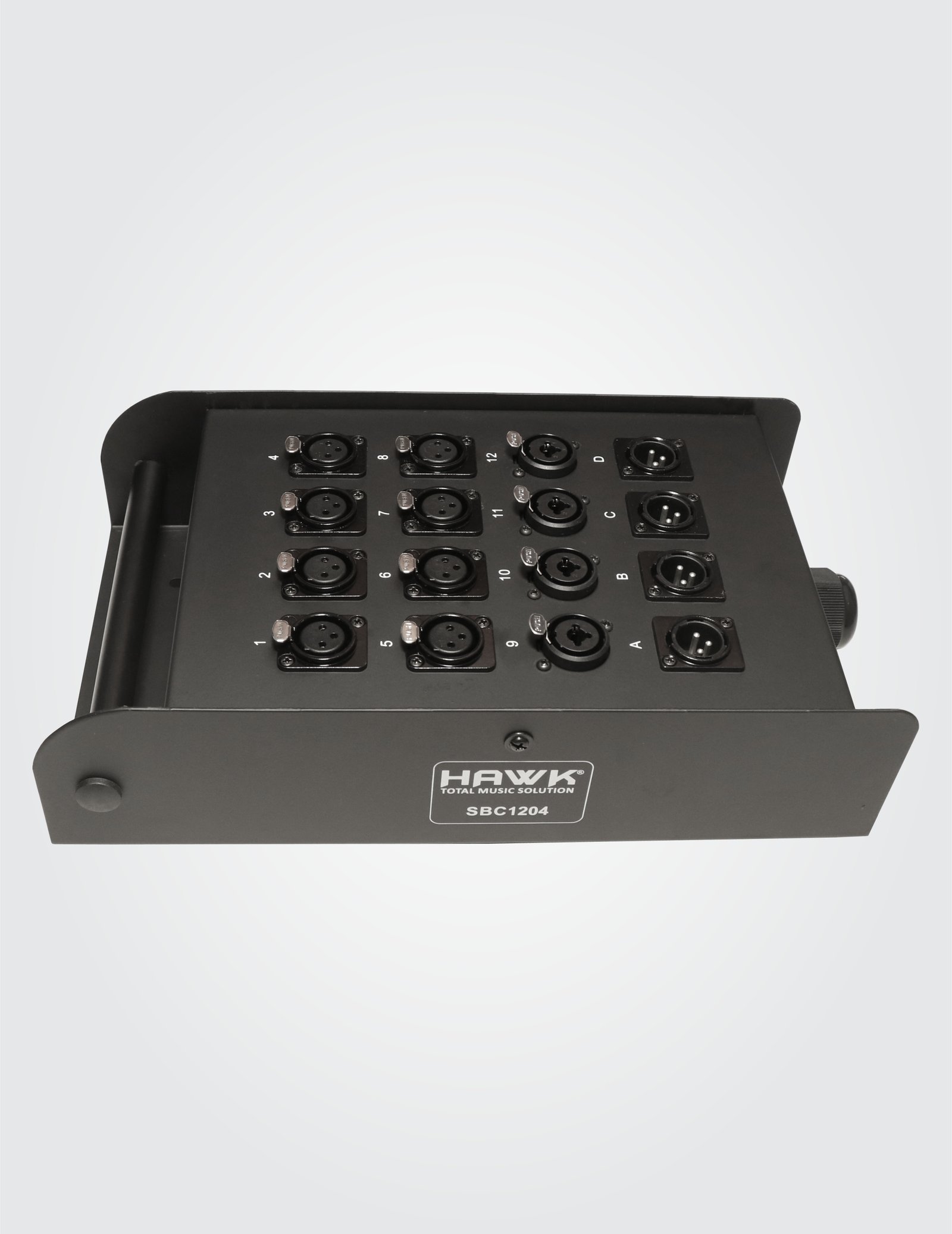 Hawk SBC1204 Heavy Duty Stage Box for Snake Cable, 12 Input and 4 Output with connectors