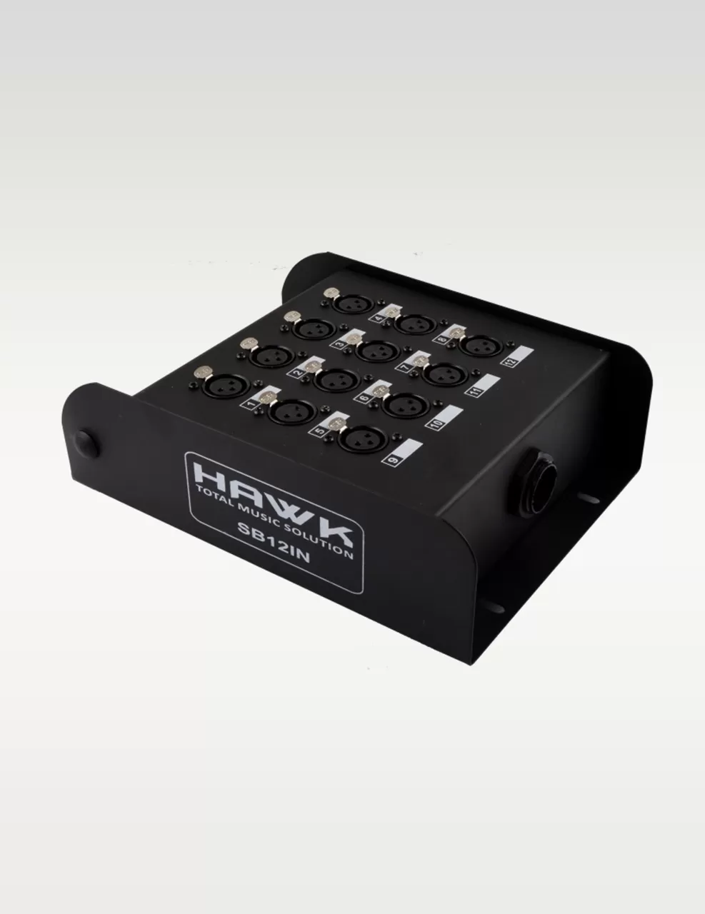 Hawk SB12IN, Heavy Duty Stage Box for Snake Cable, 12 Input with connectors