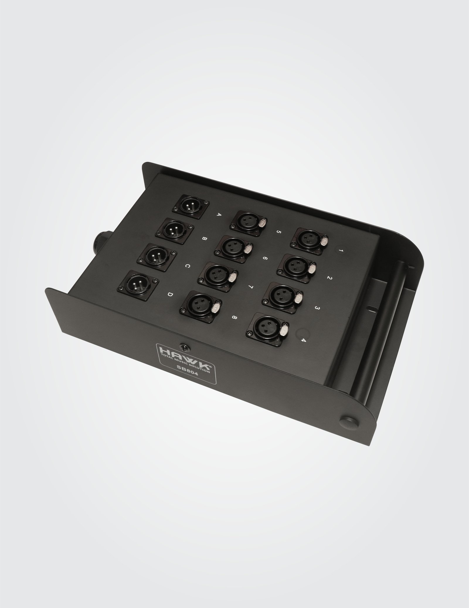 Hawk SB804 Heavy Duty Stage Box for Snake Cable, 8 Input and 4 Output with connectors