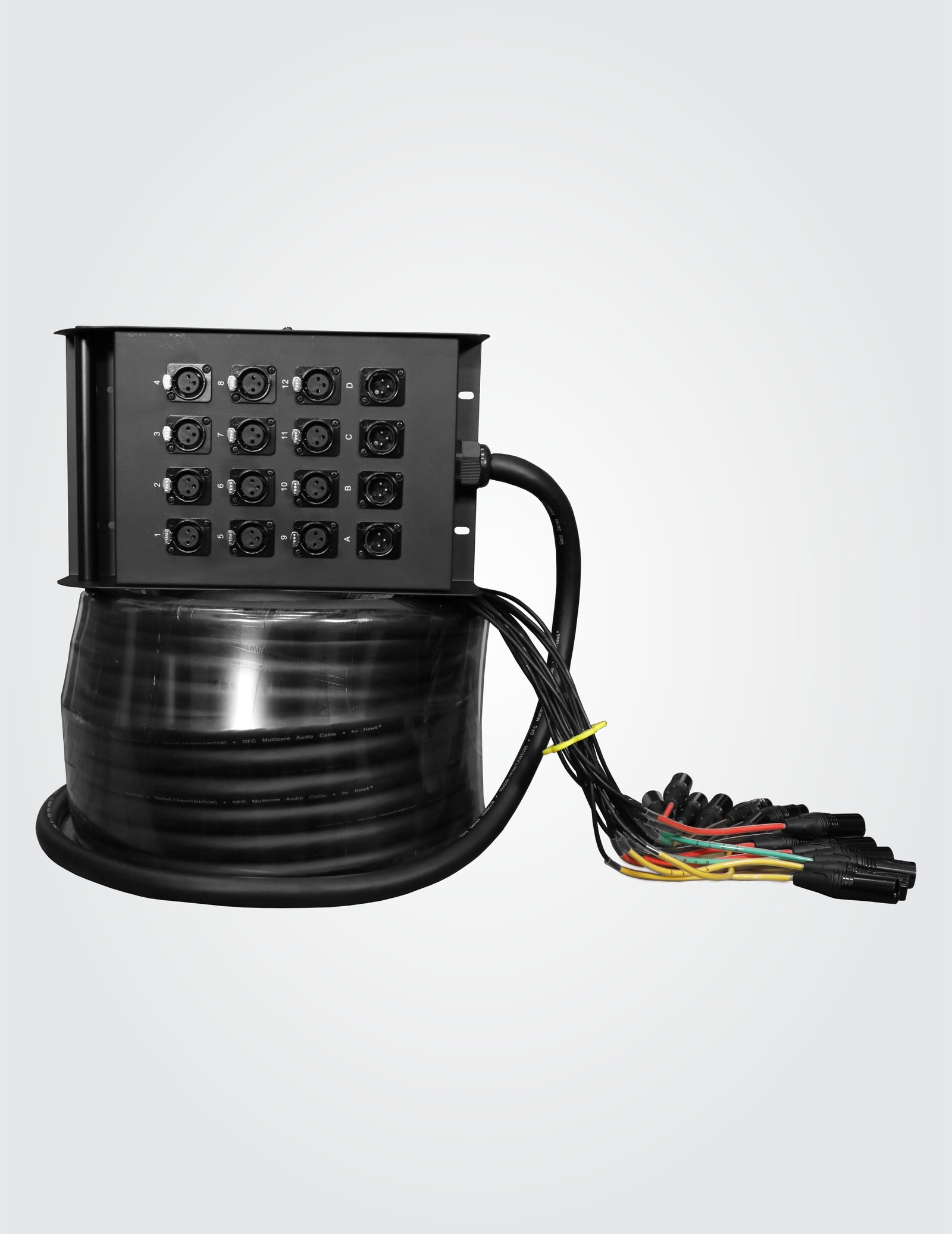HSS1204LU30 16 Channel Snake Cable with Stage Box with 12 in and 4 out, 30 Meters, Balanced Cable