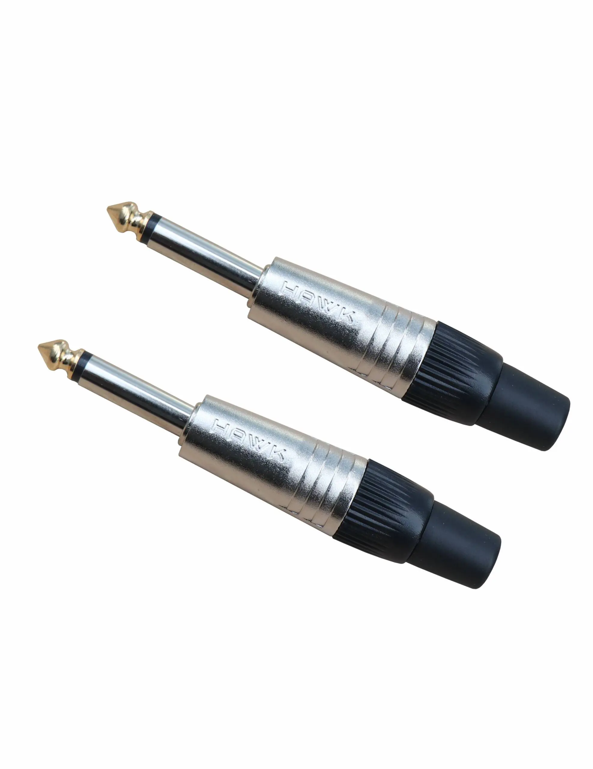 HTM-SG Hawk 1/4 inch TS Male Connector Pair Gold Tip