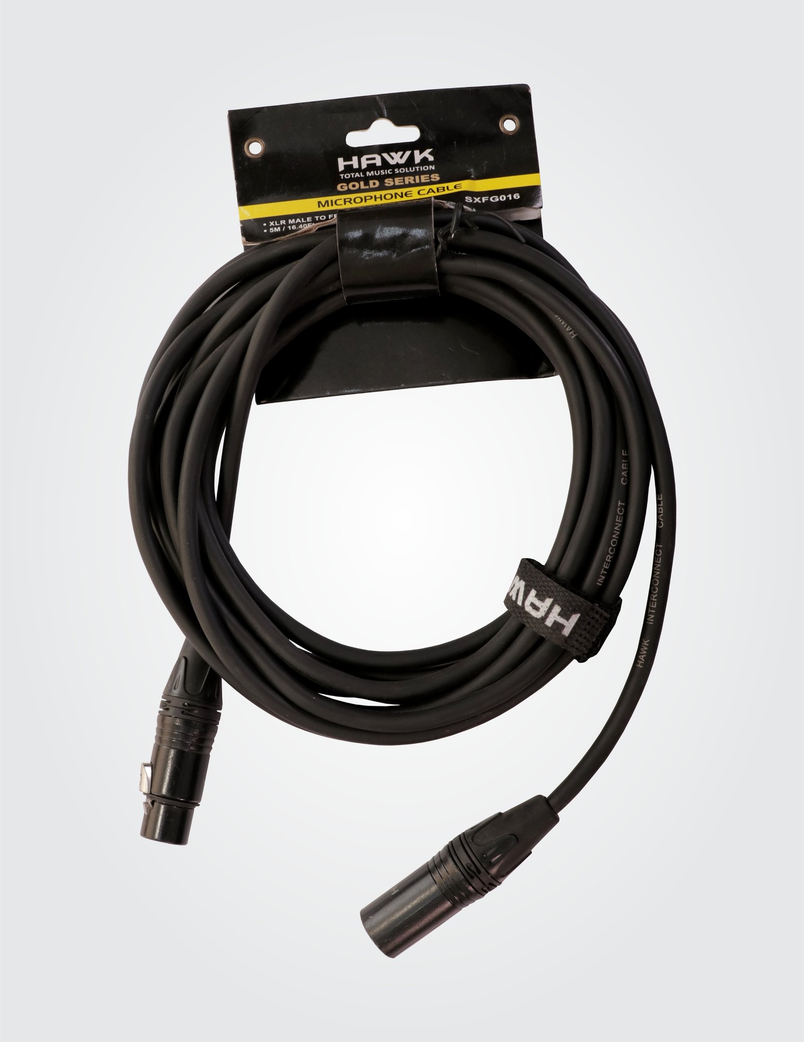 SXFG016 Gold Series XLR Male to XLR Female with Cable Tie, 5 meters, Balanced Cable
