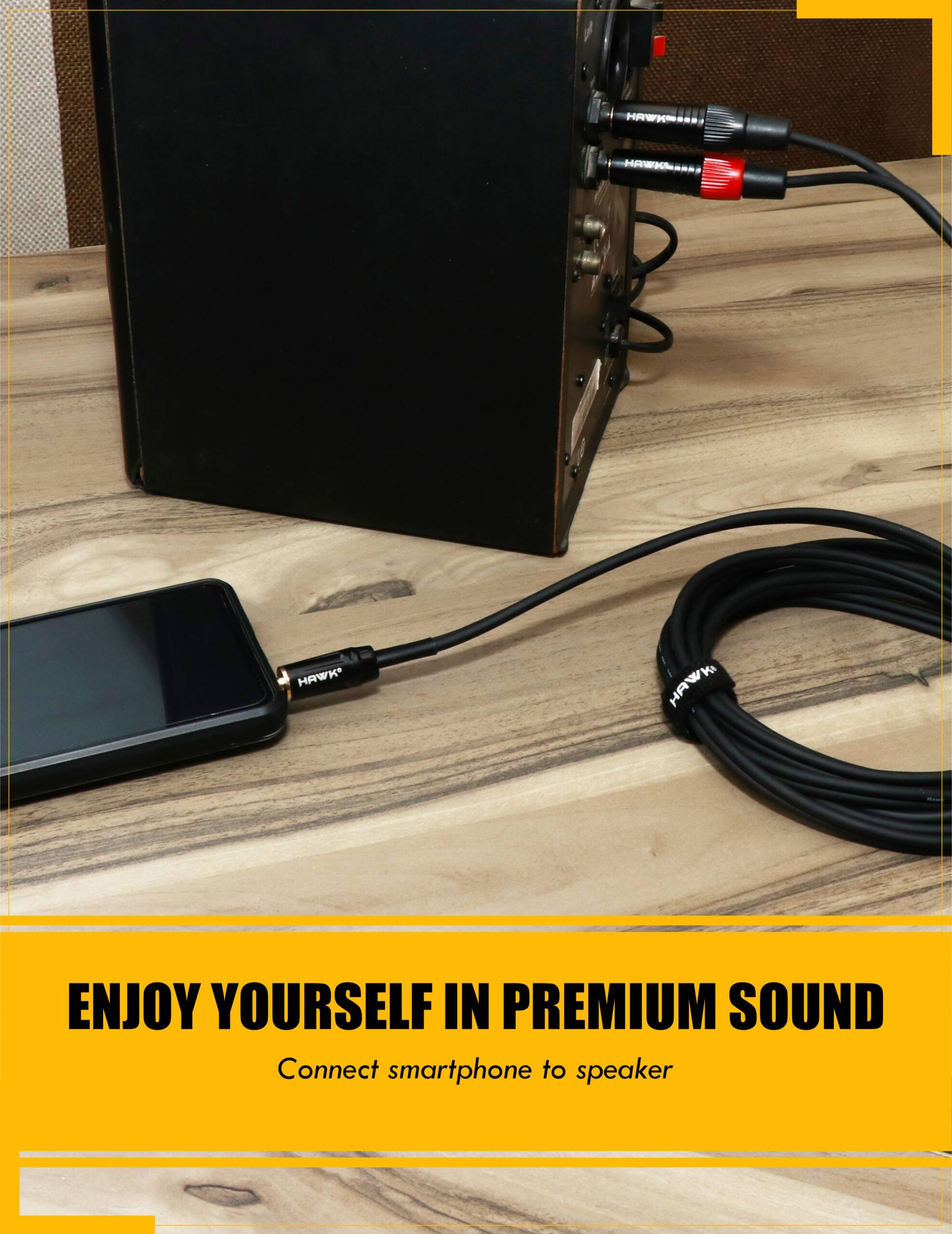Hawk TMPLU01.5 EP to dual TS male Y audio cable, 1.5 meter