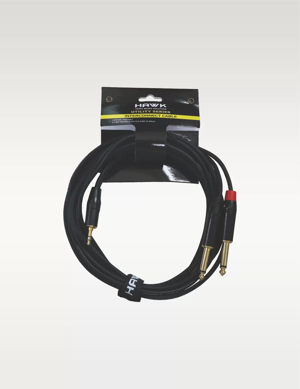 Hawk TMPLU01.5 EP to dual TS male Y audio cable, 1.5 meter