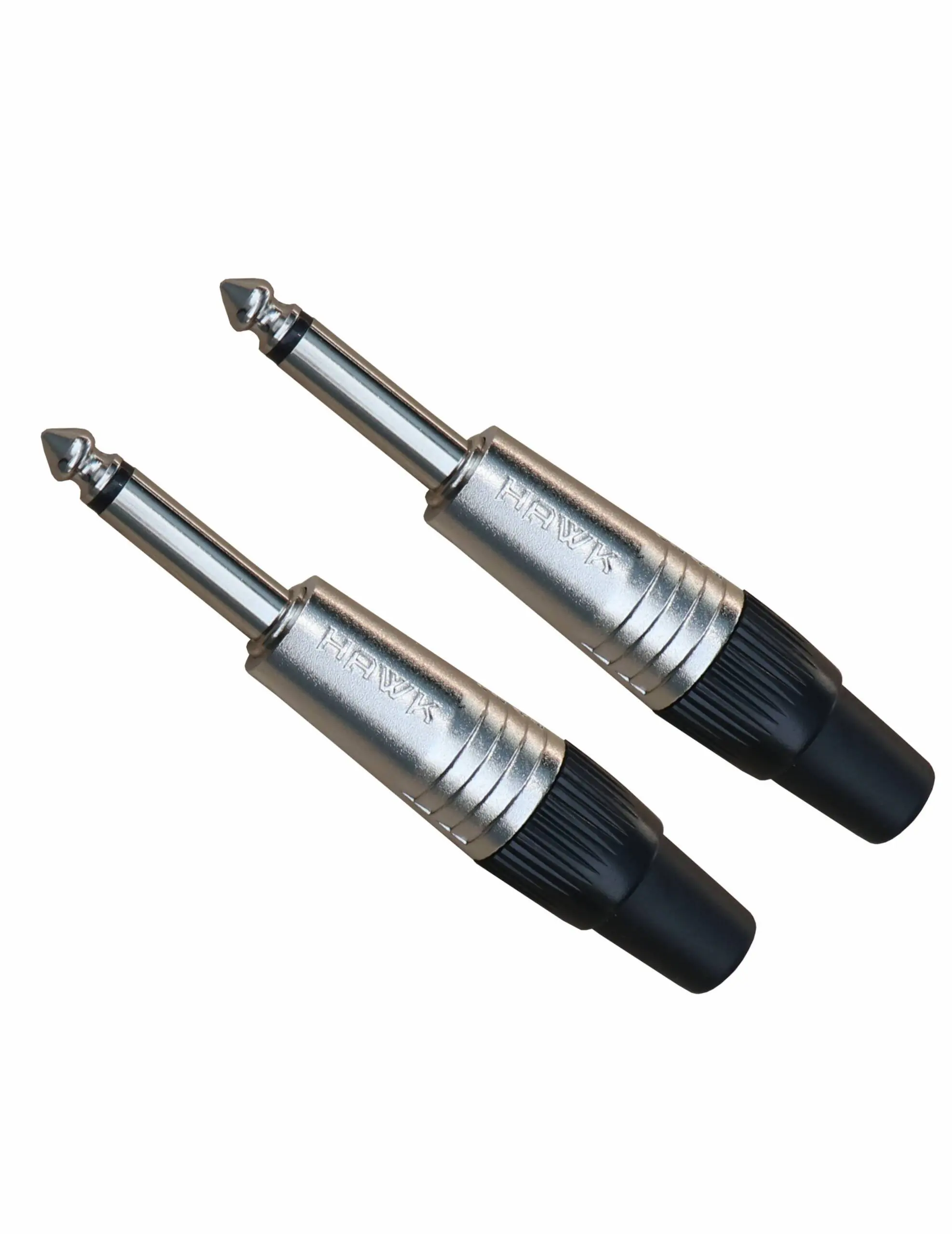 HTM-S Hawk 1/4 inch TS Male Connector Pair Silver Tip