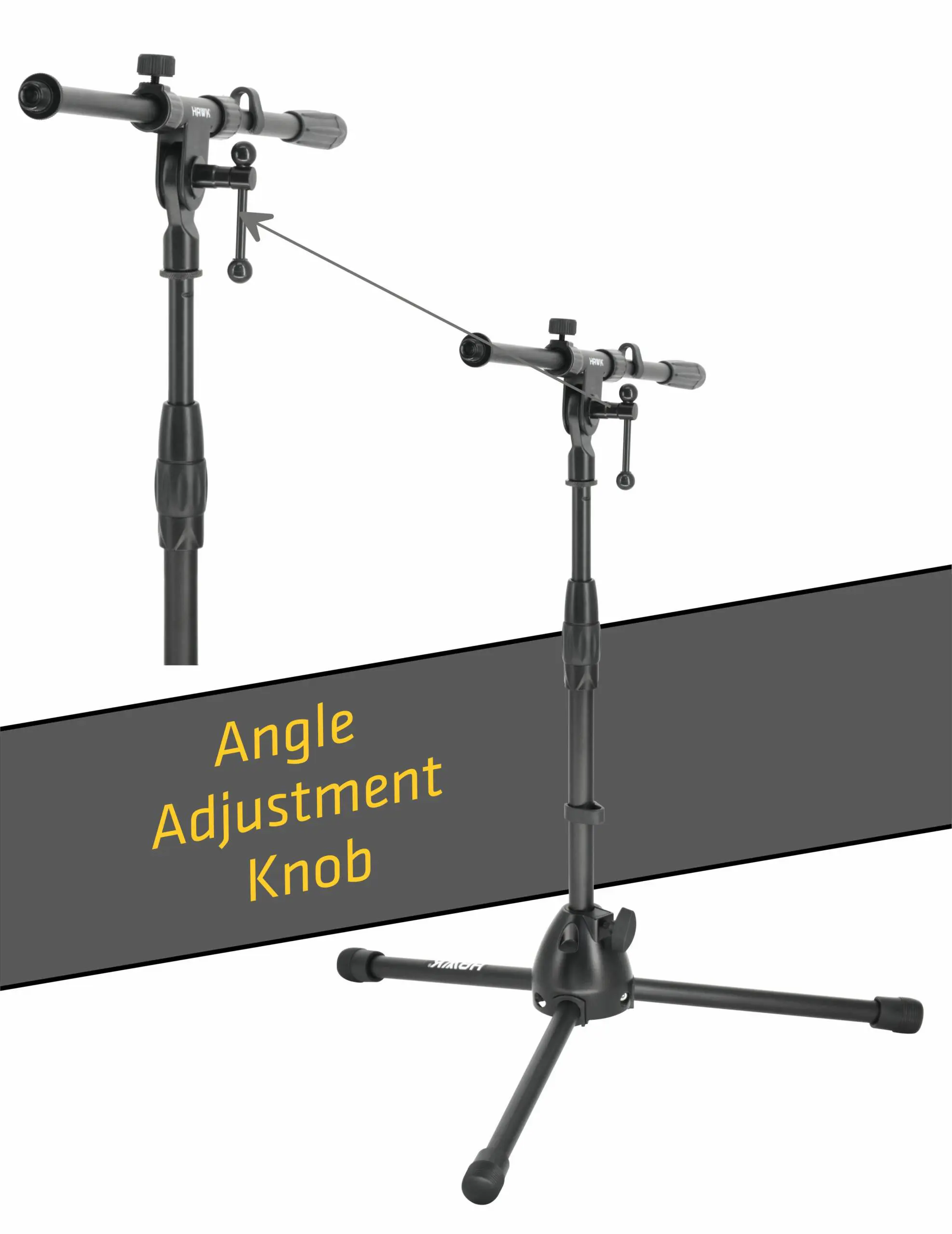 Hawk Promax MS 50 short microphone stand with tripod base and non-slip rubber feet