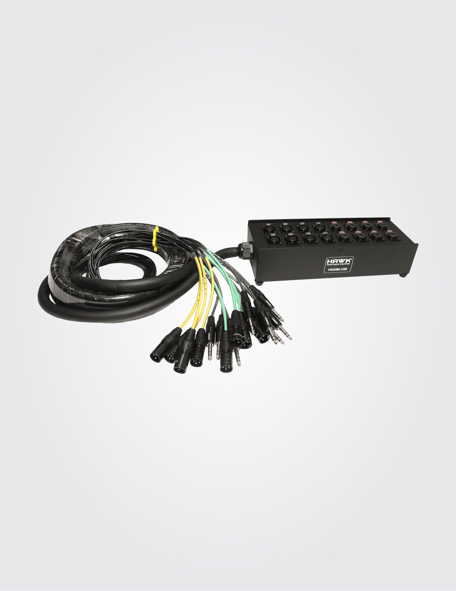 HSS88LU06 16 Channel 8 XLR Male and 8 1/4″ TRS Male Readymade Sanke Cable, 6 Meters, Balanced Cable